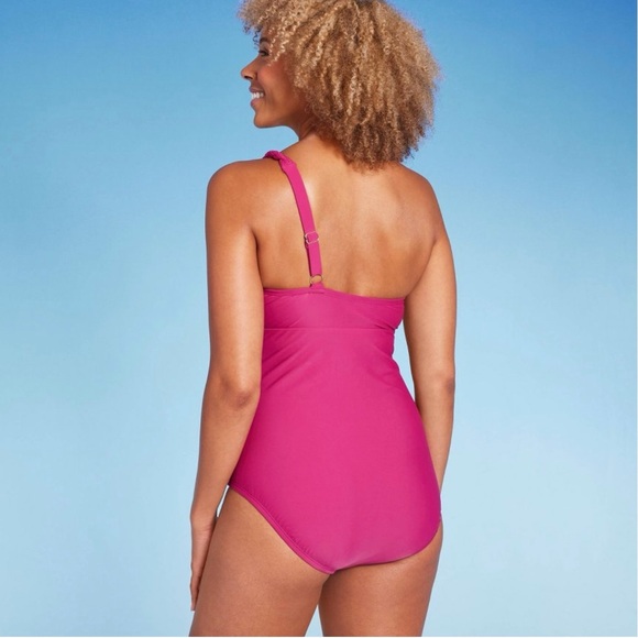 🌴FUCHSIA TWIST SHOULDER SWIMSUIT - Picture 2 of 8